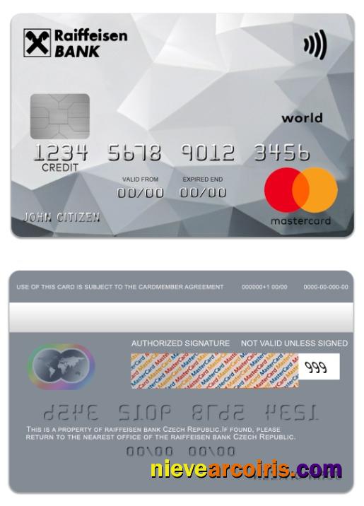 Czech Republic Raiffeisen bank world credit mastercard